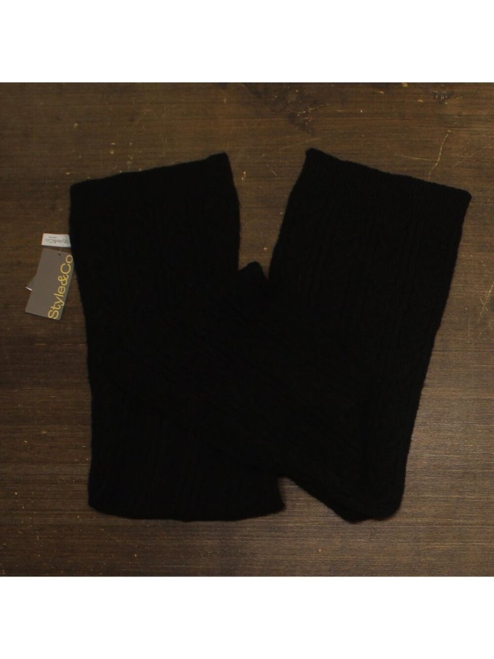 NWT Style & Co. Wrap Scarf Cable Knit Convertible Cozy Fall SC9542505 Black